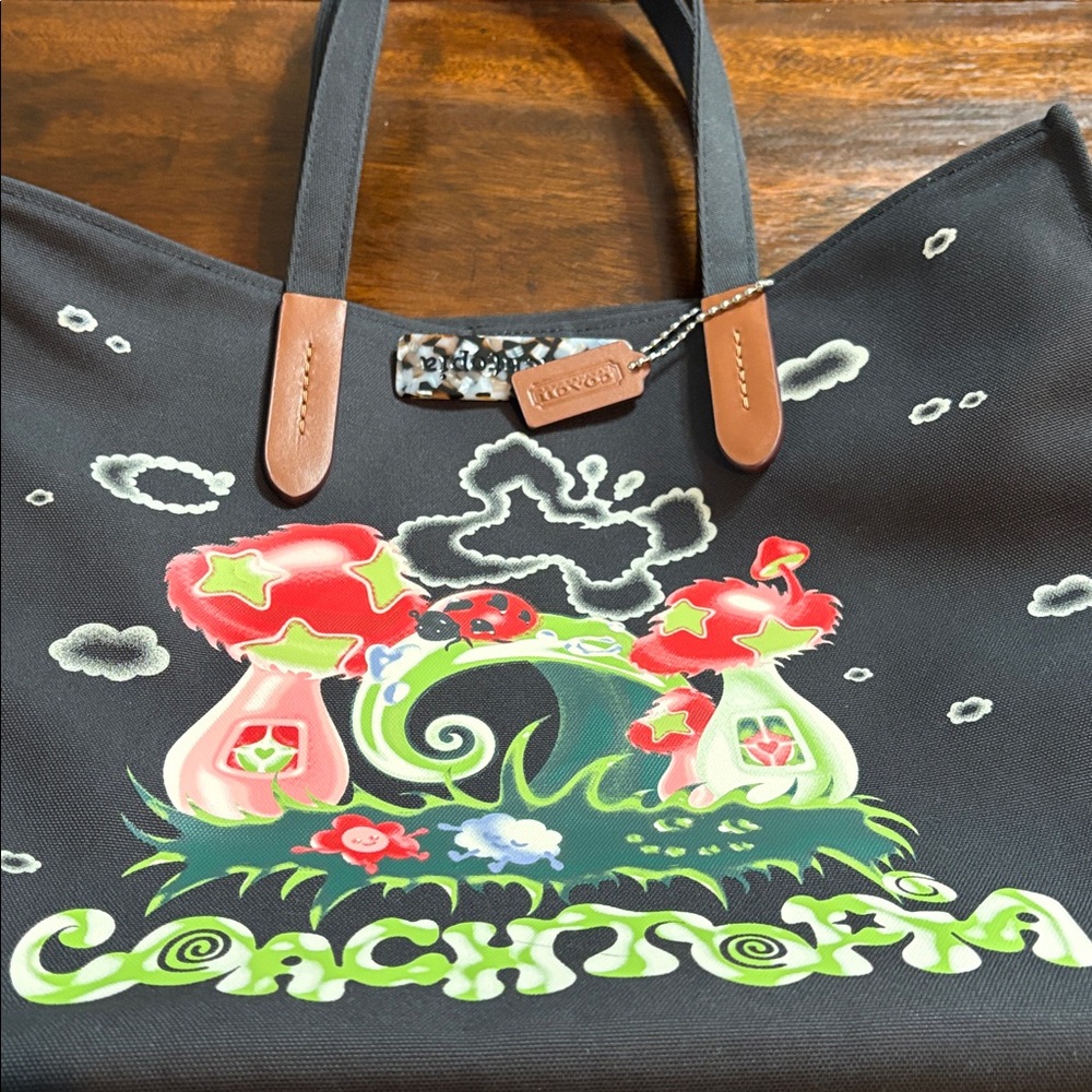COACH Coachtopia Mushroom Design Tote Bag - Picture 7 of 14